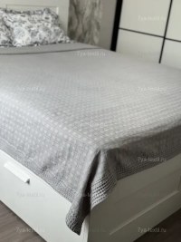 Покрывало хлопковое евро зеленовато-серый;серо-зеленый 200x230 см | 7Я Атмосфера Благополучия