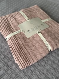 Покрывало хлопковое 150x200 см пыльно-розовое купить
