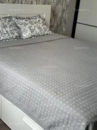 Покрывало хлопковое зеленовато-серый, серо-зеленый 150x200 см | 7Я Атмосфера Благополучия