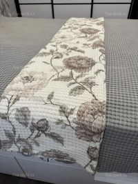 Вафельное покрывало 200x230 см айвори с цветочным узором – 100% хлопок | 7Я Атмосфера Благополучия