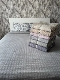 Покрывало хлопковое светло-розовый 150x200 см | 7Я Атмосфера Благополучия
