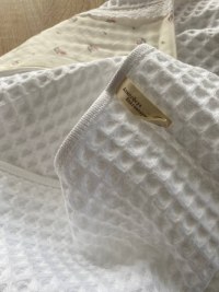 Банное полотенце белое 70×140 см с кружевом — купить