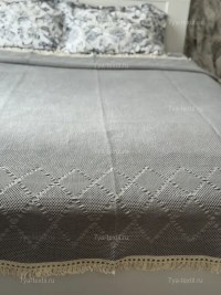 Покрывало вафельное евро 200x230 см, серо-синий | 7 Я Атмосфера Благополучия