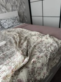 Вафельное покрывало 150x200 см с розовыми цветами, купить